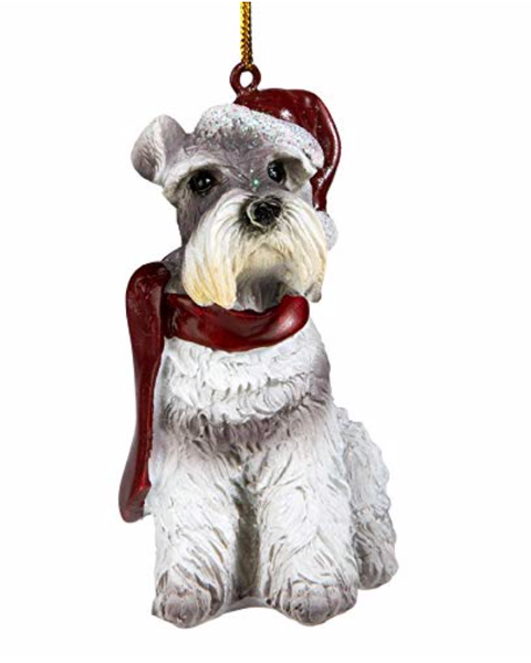Amazon.com: Design Toscano Christmas Ornaments - Xmas Miniature Schnauzer Holiday Dog Ornaments: Home & Kitchen