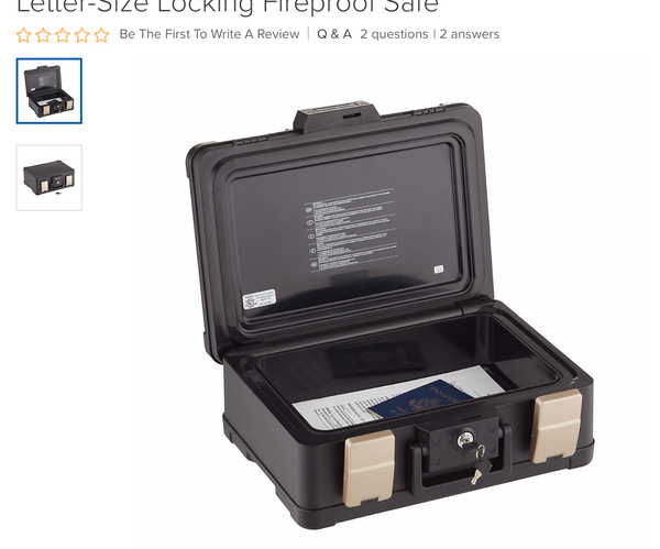 Letter-Size Locking Fireproof Safe