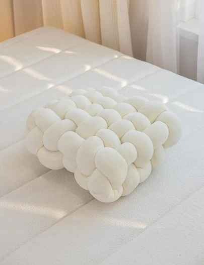 1pc Solid Color Woven Cushion Cover, Modern Woven Fabric Multi-size Cushion Cover For Home